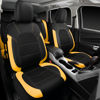 Picture of CAR PASS Leather Seat Covers, Breathable Universal Car Seat Cover Full Set for Cute Women Girly,5mm Composite Sponge Inside,Airbag Compatible Fits Most Auto,SUVs,Trucks,Vans(Full Set,Black&Yellow)