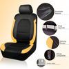 Picture of CAR PASS Leather Seat Covers, Breathable Universal Car Seat Cover Full Set for Cute Women Girly,5mm Composite Sponge Inside,Airbag Compatible Fits Most Auto,SUVs,Trucks,Vans(Full Set,Black&Yellow)