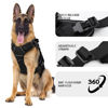 Picture of WINGOIN Black Tactical Dog Harness for Medium Small Dogs No Pull Adjustable Reflective Military Pet Harness with Easy Control Handle with Hook & Loop Panels for Walking Hiking Training
