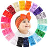 Picture of doboi 20pcs Baby Headbands and Hair Bows Set - 4 Inches Nylon Headbands with Bows for Newborns, Infants, Toddlers and Girls