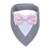 Picture of ADOGGYGO Formal Dog Tuxedo Wedding Dog Bandana Dog Wedding Tux with Bowtie Dog Birthday Costume Adjustable Dog Formal Outfit for Large Dogs Pets (L, Grey)
