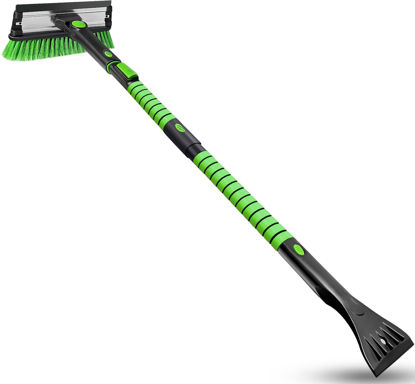 Picture of SEAAES 51 Inch Ice Scraper and Snow Brush with Squeegee, Extendable Snow Ice Removal with Foam Grip for Windshield SUV Truck Vehicle Window