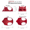 Picture of BIANCO Handmade Devil Red BatCat Mask Cosplay, Red Bat Style Cat Mask, Halloween Mask Hat for Cats, Pet Costume Accessory, Fun and Adorable Cosplay Mask for Cats, Red Devil CatBat, Cat Apparel (Medium)