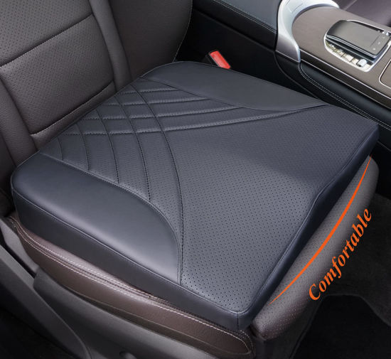 Picture of kingphenix Premium Car Seat Cushion, Memory Foam Driver Seat Cushion to Improve Driving View- Coccyx & Lower Back Pain Relief - Seat Cushion for Car, Truck, Office Chair (Black)