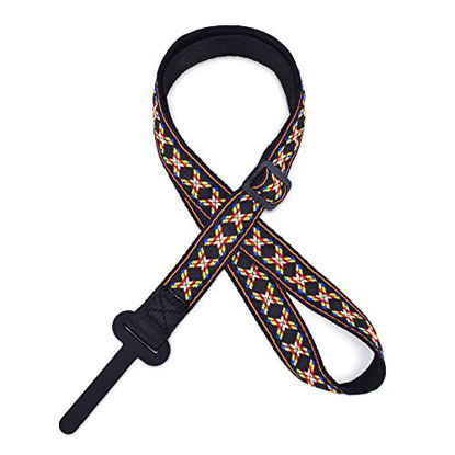 Picture of CLOUDMUSIC Ukulele Strap with Hook Hawaiian Design Ukulele Strap no drilling For Soprano Concert Tenor Ukulele(X Shape)