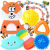 Picture of Zeaxuie 9 Pack Puppy Toys for Teething, Puppy Chew Toys with Cute Squeaky Dog Toys, Treat Ball and Rope Dog Chew Toys for Small Dogs, Hold a Bottle