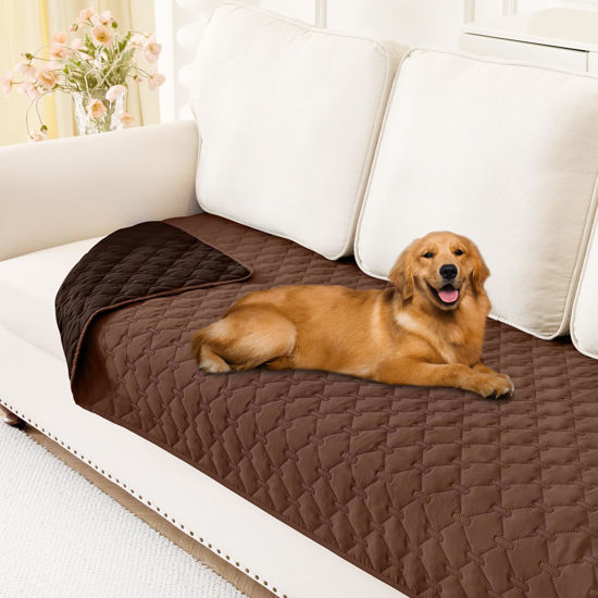 Picture of Smiry Waterproof Dog Blanket, Soft Dog Bed Cover Pet Blanket, Reversible Washable Pet Couch Cover for Sofa Furniture Protector for Puppy Cat (30x70 Inch, Brown/Chocolate)