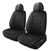 Picture of HChengkikz Leather Car Seat Covers,Breathable and Waterproof Napa Leather Automotive Seat Cover,Universal Interior for Cars,Sedans,SUVs,Vans,Trucks(Front Seat,Black,N3)