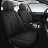 Picture of HChengkikz Leather Car Seat Covers,Breathable and Waterproof Napa Leather Automotive Seat Cover,Universal Interior for Cars,Sedans,SUVs,Vans,Trucks(Front Seat,Black,N3)