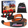 Picture of Nilight 3" x 20' Recovery Tow Strap Kit with 2Pcs 3/4" Anti-Theft D-Ring Shackles and Storage Bag Tow Rope for Car Truck SUV ATV (MBS 31500LBS)