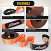 Picture of Nilight 3" x 20' Recovery Tow Strap Kit with 2Pcs 3/4" Anti-Theft D-Ring Shackles and Storage Bag Tow Rope for Car Truck SUV ATV (MBS 31500LBS)