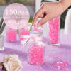 Picture of XINHUIDALSQ 150 Mini Acrylic Pacifiers for Baby Shower Game, 0.86 Inch Bulk Chupones para Gender Reveal Party Favors Table Decoration (Pink)