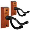 Picture of Ukulele Wall Mount Hanger 2 Pack, Mahogany Wood U-Shaped Ukulele Holder Hanger, Ukulele Wall Mount Hook for Ukulele Banjo Mandolin Concert Pineapple Soprano Tenor and Baritone