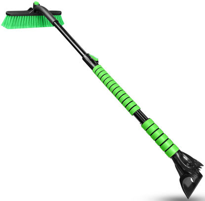 Picture of SEAAES 44 Inch Ice Scraper and Snow Brush for Car Windshield, Extendable Snow Removal Brush with Foam Grip for Truck SUV Vehicle Window