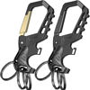 Picture of Kivssi Heavy duty metal keychains, Carabiner clip Car key chains,Fashion family keychain bottle opener and 3 Key Rings suitable for men and women.(Black+Gold)