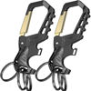 Picture of Heavy duty metal keychains, Carabiner clip Car key chains,Fashion family keychain bottle opener and 3 Key Rings suitable for men and women.(Gold-2pcs）