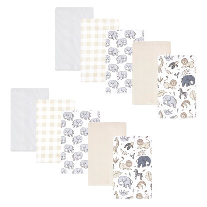 Picture of Hudson Baby Unisex Baby Flannel Burp Cloth 10pk, Neutral Safari, One Size