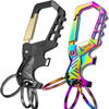 Picture of Kivssi Heavy duty metal keychains, Carabiner clip Car key chains,Fashion family keychain bottle opener and 3 Key Rings suitable for men and women.(Gold+Multicolor)