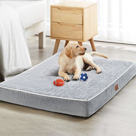 Picture of WNPETHOME Orthopedic Dog Beds for Medium Dogs, Large Waterproof Dog Bed with Removable Washable Cover & Anti-Slip Bottom, Egg Crate Foam Pet Bed Mat, Multi-Needle Quilting Medium Dog Bed