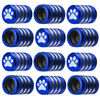 Picture of Tire Valve Stem Cap Cover - (12 Pack) Tire Air Caps Metal with Plastic Liner Corrosion Resistant Leak-Proof Cat/Dog Paw for Car Truck Motorcycle Bike Blue