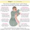 Picture of SwaddleDesigns Omni Swaddle Sack for Newborn, Transitional Swaddle Sack with Wrap & Arms Up Sleeves & Mitten Cuffs, Easy Transition Swaddle Sleep Sack, Heathered Gray, Eat & Sleep, Small, 0-3 Months