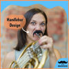 Picture of Brasstache 2.0 Combo Pack - [2-Pack] The Original Clip-on Mustache for Brass Instrument Mouthpieces, XL and Handlebar Combo Version (French Horn)