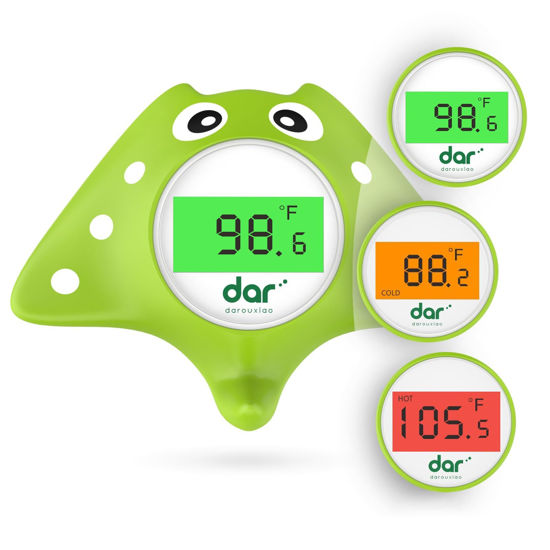 Picture of Baby Bath Thermometer, Digital Water Temperature Thermometer with 3 Color Backlit and Temperature Warning, Safety Bath Tube Thermometer Floating Toy for Infant, Toddler