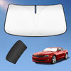 Picture of Sun Shade Sunshade for Chevrolet Camaro Coupe 2016-2024 Windshield Cover, 2-Layers Sun Shield 240T Silver Coating Sun Visor for Chevy Camaro Coupe Window Shade Blocks UV Rays Car Accessories