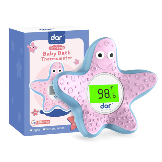 Picture of Baby Bath Thermometer, Digital Water Temperature Thermometer with 3 Color Backlit and Temperature Warning, Safety Bath Tube Thermometer Floating Toy for Infant, Toddler