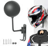 Picture of SANGMO Grey 180° Motorcycle Helmet Rack, Rotation Metal Helmet Holder Wall Mount, Helmet Holder Bike with 2 Hooks Helmet Hanger for Motorcycle Bike Coats, Caps, Baseballs, Rugby Helmet