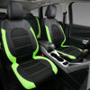 Picture of CAR PASS® Universal Luminous Leather Two Front Seat Covers Front only,Sport seat Covers fits Most Cars, SUVs CRV, Trucks F150, Coupe, Sedan and Vans Airbag Compatible (Black Green)
