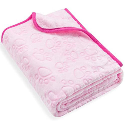 Picture of Pink Blanket for Dog Accesssories Girl, Pink Stuff for Small Puppy Kitten Indoor Cats, Washable Soft Dog Blanket Supplies
