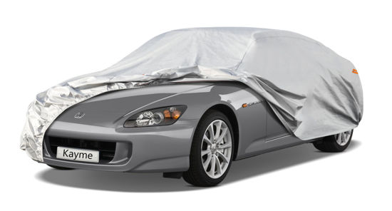 Picture of Kayme 6 Layers Car Cover Custom Fit for Honda S2000 (1999-2009) Waterproof All Weather for Automobiles, Outdoor Full Cover Rain Sun UV Protection.Silver