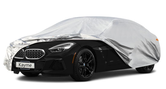 Picture of Kayme 6 Layers Car Cover Custom Fit for BMW Z4 E85 E86 Coupe/Roadster (2002-2024) Waterproof All Weather for Automobiles, Outdoor Full Cover Rain Sun UV Protection.Silver