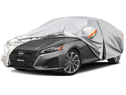 Picture of Kayme 6 Layers Car Cover Custom Fit for Nissan Altima (2002-2024) Waterproof All Weather for Automobiles, Outdoor Full Cover Rain Sun UV Protection.Silver