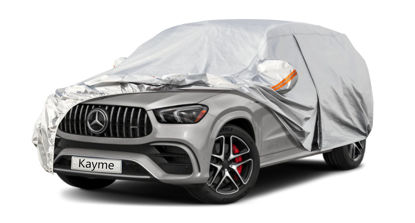 Picture of Kayme 6 Layers SUV Car Cover Custom Fit for Mercedes Benz GLE 350 450 (2015-2024) Waterproof All Weather for Automobiles, Outdoor Full Cover Rain Sun UV Protection.Silver
