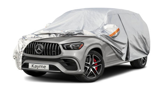 Picture of Kayme 6 Layers SUV Car Cover Custom Fit for Mercedes Benz GLE 350 450 (2015-2024) Waterproof All Weather for Automobiles, Outdoor Full Cover Rain Sun UV Protection.Silver