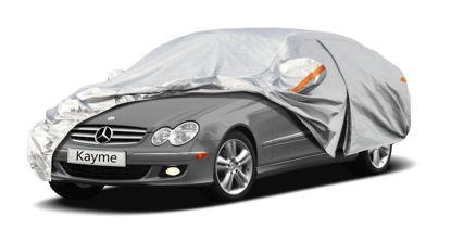 Picture of Kayme 6 Layers Car Cover Custom Fit for Mercedes Benz CLK 200 280 320 350 430 500 (1997-2024) Waterproof All Weather for Automobiles, Outdoor Full Cover Rain Sun UV Protection.Silver