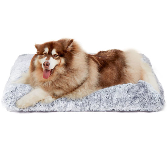 Picture of EHEYCIGA Fluffy XXL Dog Crate Pad, Plush Faux Fur Dog Bed for Extra Large Dogs, Calming Anti Anxiety XXL Dog Bed for Crate, Washable Soft Warm Dog Crate Mat with Non-Slip Bottom