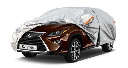 Picture of Kayme 6 Layers SUV Car Cover Custom Fit for Lexus RX 350 (2015-2024) Waterproof All Weather for Automobiles, Outdoor Full Cover Rain Sun UV Protection.Silver