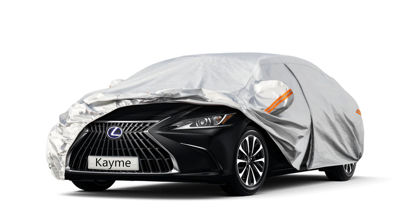 Picture of Kayme 6 Layers Car Cover Custom Fit for Lexus ES 300 330 350 (2015-2024) Waterproof All Weather for Automobiles, Outdoor Full Cover Rain Sun UV Protection.Silver