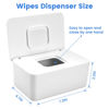 Picture of LEQXGO Baby Wipes Dispenser, Wipes Dispenser Baby Wipes Case, Baby Wipe Holder for Fresh Wipes, Non-Slip Wipes Case, Wipe Container with Sealing Design Lid (White)