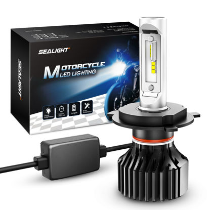 Picture of SEALIGHT ATV H4 Motorcycle Bulbs, Design For Powersport and Motorcycle Bike Bulb, 22000LM H4/9003/HB2 Motorbike Bulb, Plug and Play or Fog Lights - 1 Pack