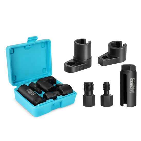 Picture of DURATECH 5PCS O2 Oxygen Sensor Socket Thread Chaser Set, 3/8" 1/2" Drive x 7/8" 22mm Oxygen Sensor Wrench Remover O2 Sensor Removal Tool Kit