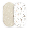 Picture of GRSSDER Stretch Ultra Soft Fitted Bassinet Sheet Set 2 Pack, Universal Fit for Bassinets Baby Cradle Moses Basket Oval Rectangle Mattress Safe and Snug, Stylish Watercolor Rabbit Pattern