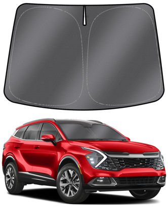 Picture of Mixsuper Liner Windshield Sun Shade for Kia Sportage 2023 2024 Windshield Sunshades Front Window Sun Shades Cover for Sportage Accessories Foldable Sun Visor Keep Cool Block UV Heat