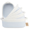 Picture of NaturalCozy 5-Piece Rectangle Storage Basket Set- Natural Cotton Rope Woven Baskets for Organizing! Small Basket for Montessori, Baby Nursery, Dog Toy Baskets, Cat Toy Box, Bathroom Organization Bin