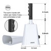 Picture of LEKATO 10 Inch Cowbell Noise Makers, Cow bell with Handle for Sporting Events Cheering Steel Cow Bell for Football Games,Party, Concert, Graduation, School, Farm Ranch(White)