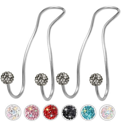 Picture of MTGOCHA Bling Purse Hook for Car Headrest Hooks Upgraded Cute Car Purse Hooks Car Seat Hooks for Headrest Metal Car Bag Hooks Car Purse Holder Hook Hanger Bling Car Accessories for Women,Grey