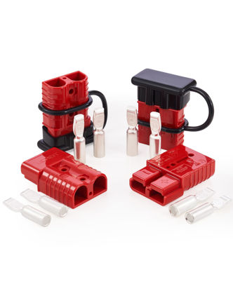 Picture of Orion Motor Tech Wire Connector 4 Pack, 175A Wire Harness Plug Kit for 2 to 4 Gauge Cables, 12V to 36V Battery Quick Connect Disconnect Set for Car Bike ATV Winches Lifts Motors More, Set of 4, Red